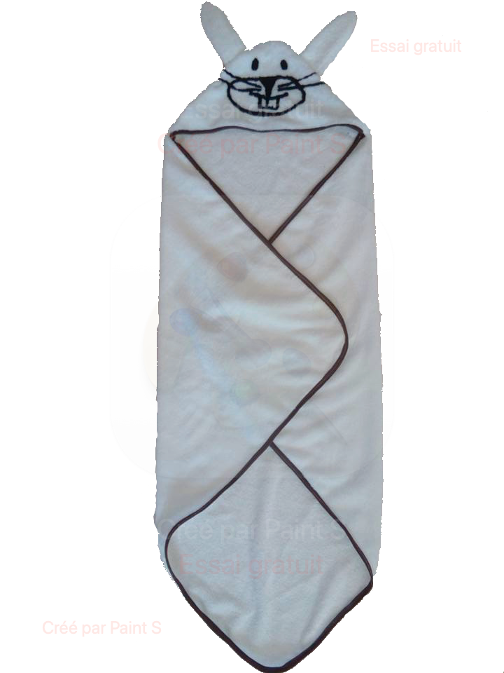 Cape de bain en lapin et le gant