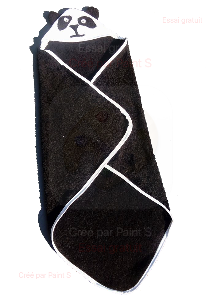 Cape de bain en panda et le gant