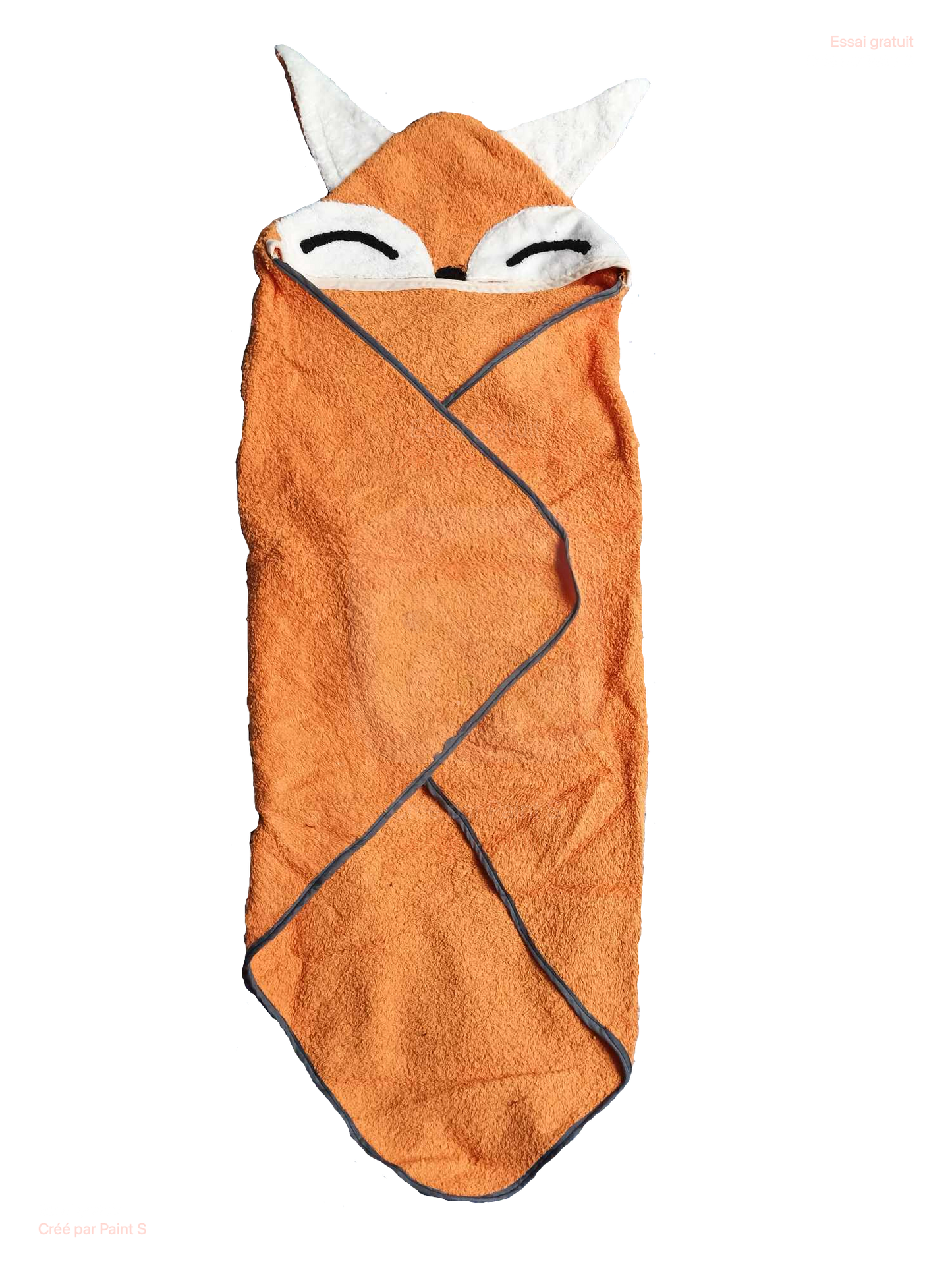 Cape de bain en renard et le gant