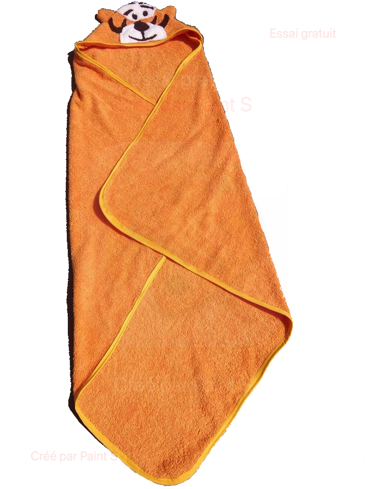 Cape de bain en tigre et le gant