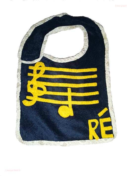 Lot de 7 bavoirs en notes de musique