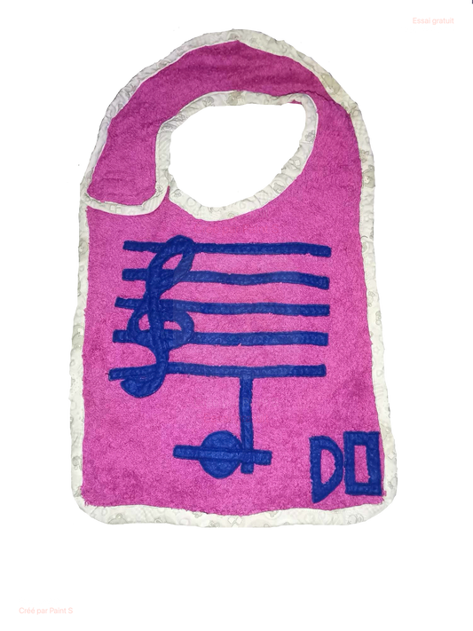 Lot de 7 bavoirs en notes de musique
