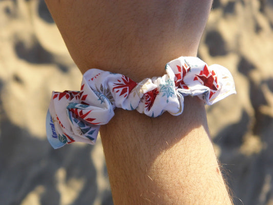 Chouchou motif de Noël rouge, bleu et blanc