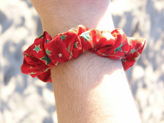 Chouchou de Noël Rouge, étoile vert, étoile jaune