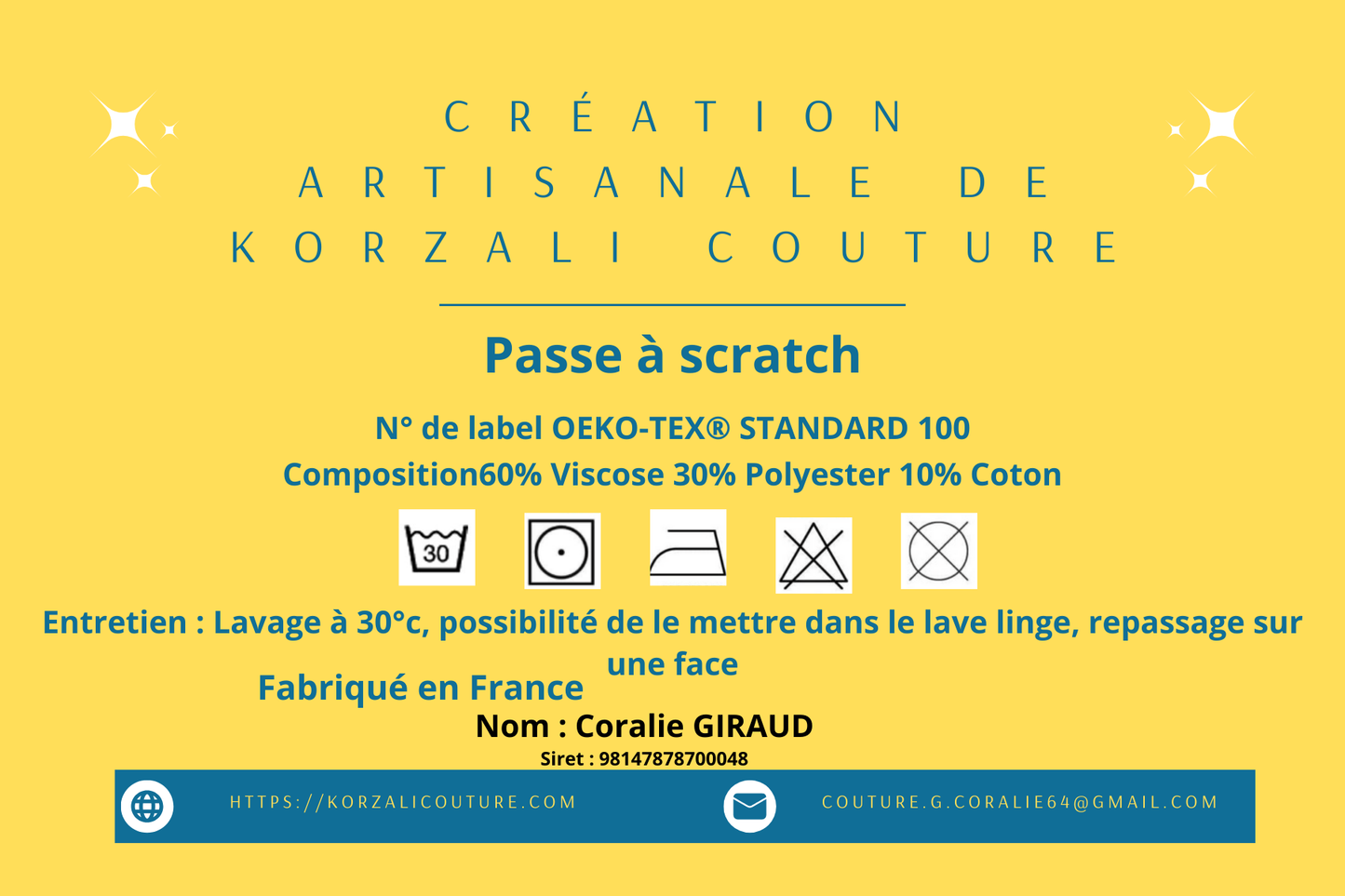 Passe à scratch avec des papillons et du tissu éponge bambou vert